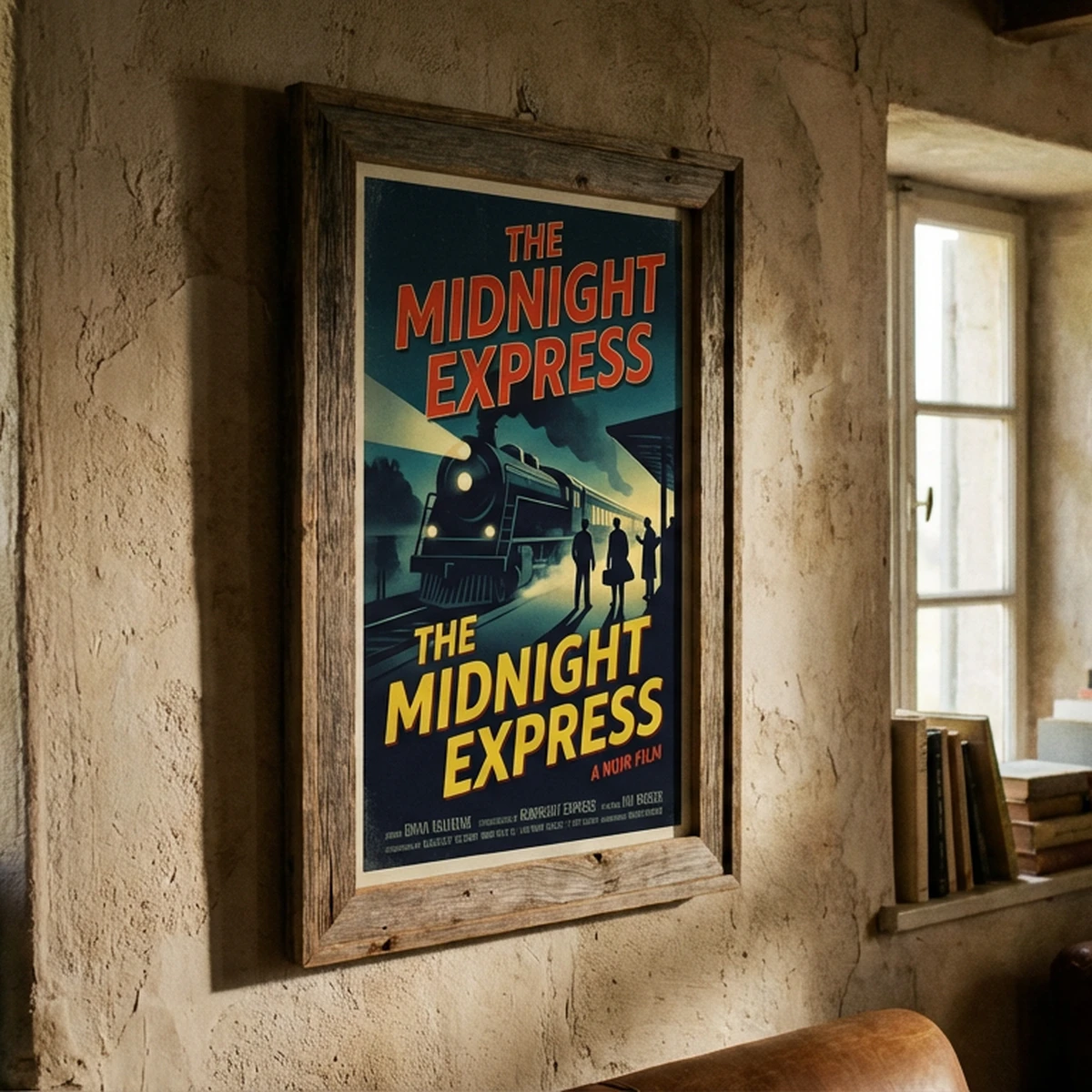 Poster framed on wall