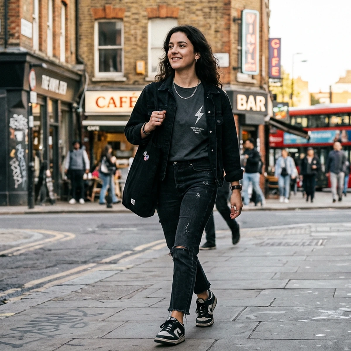 Fan in streetwear